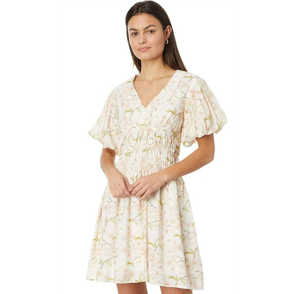 NEW EN SAISON floral print dress in peony green